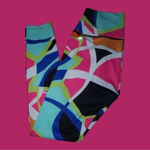 Yoga Funny Colored Print Wideband Waist Sports Leggings